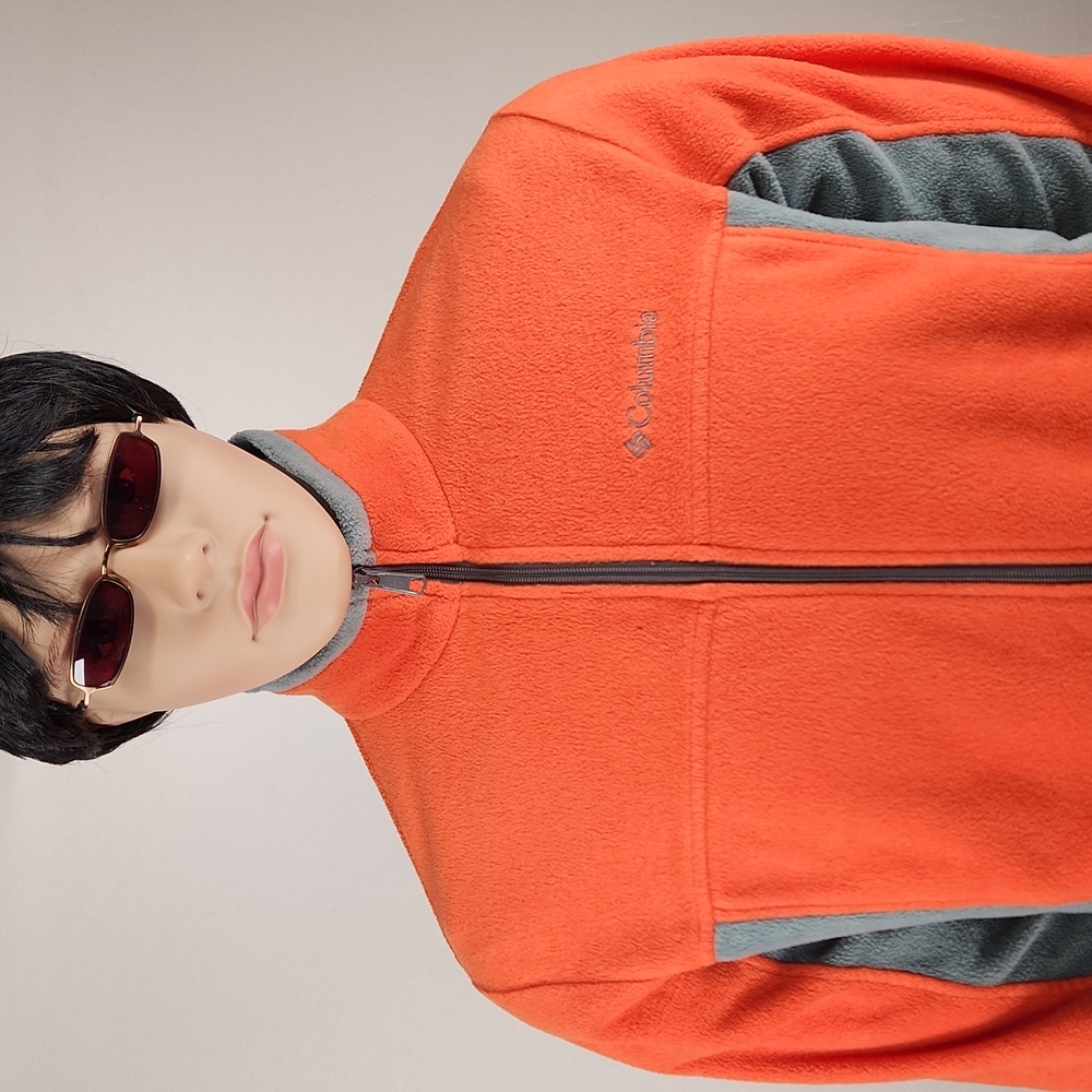 Columbia Full zip fleece jacket Size L Orange/Grey - Picture 16 of 17